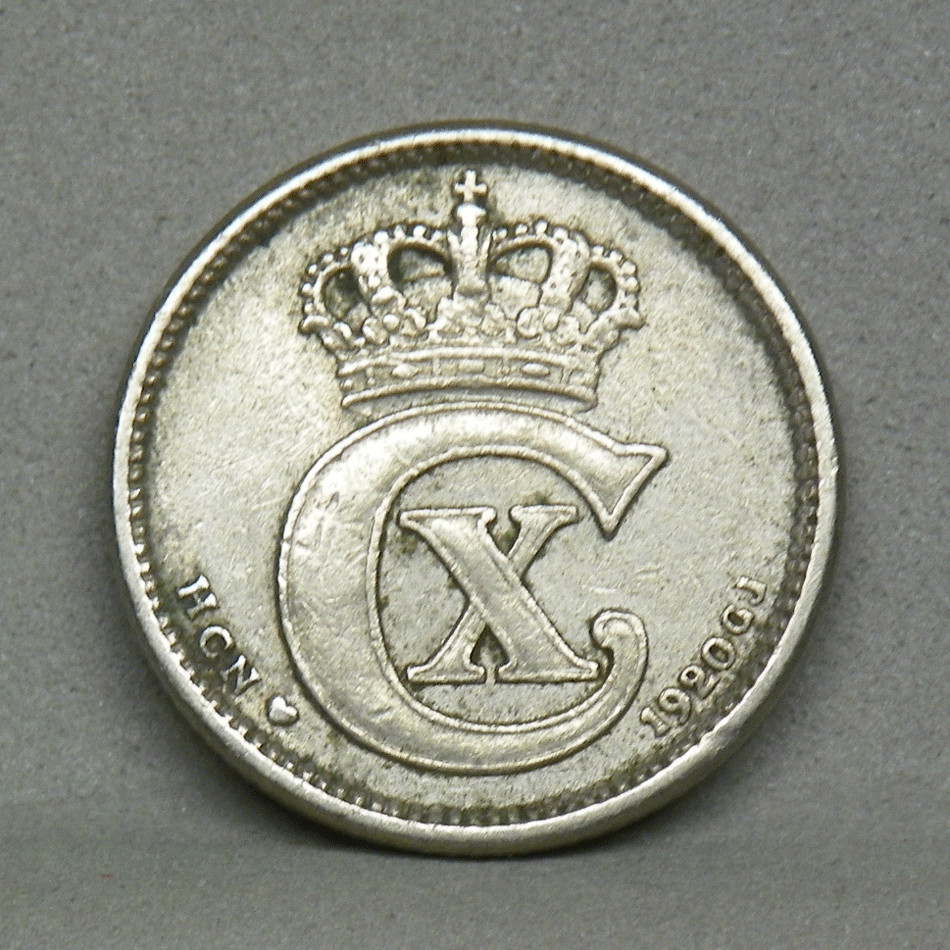 1920 DENMARK 10 ORE, XF