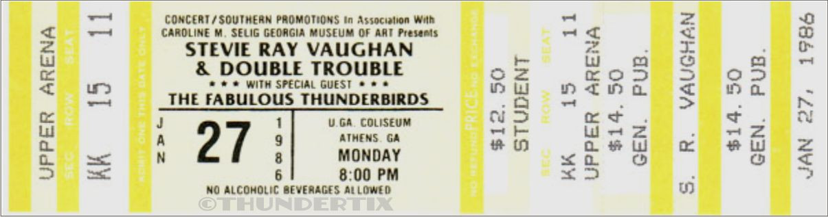7 1986-89 STEVIE RAY VAUGHAN FULL UNUSED CONCERT TICKETS scrapbooking reprint