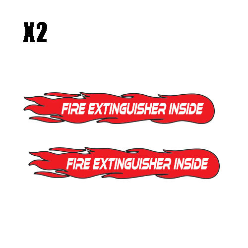 (2) Fire Extinguisher Inside Decal Sticker Semi Weatherproof Safety