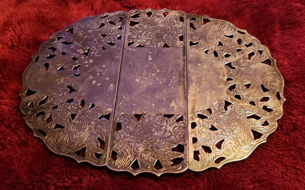 VTG Leonard Silverplate Adjustable Expanding Trivet Tableware Footed