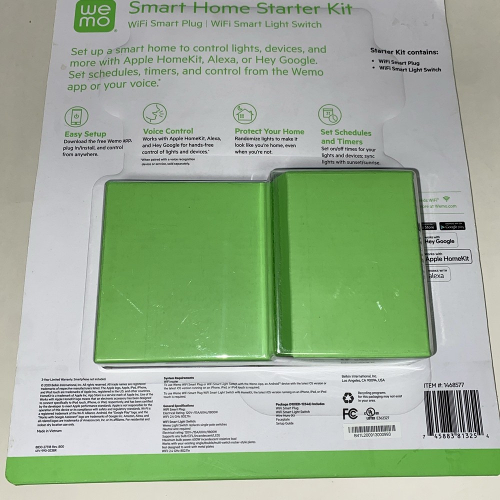 Wemo Smart Home Starter Kit Smart Plug Switch Controlled Google Apple Alexa New
