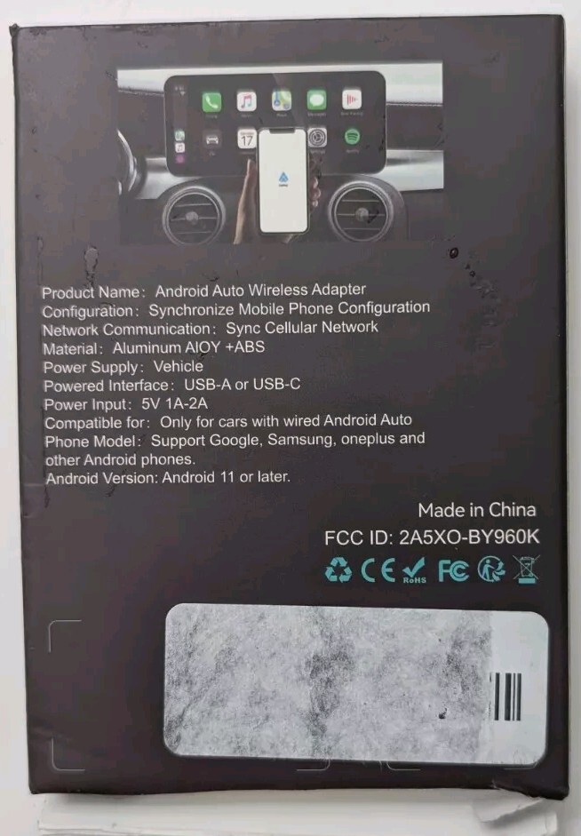 Android Auto Wireless Adapter for Factory Wired Android Auto - Instant Connect