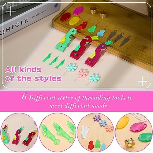 Needle Threaders for Hand Sewing Embroidery Needle Threader 20 Pcs/6 Types