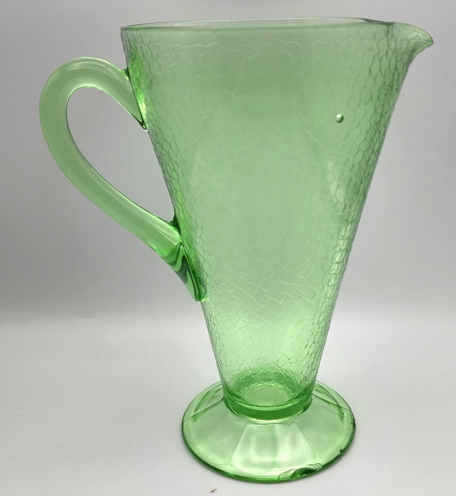 Depression McKee Crackle Uranium Glow Pitcher