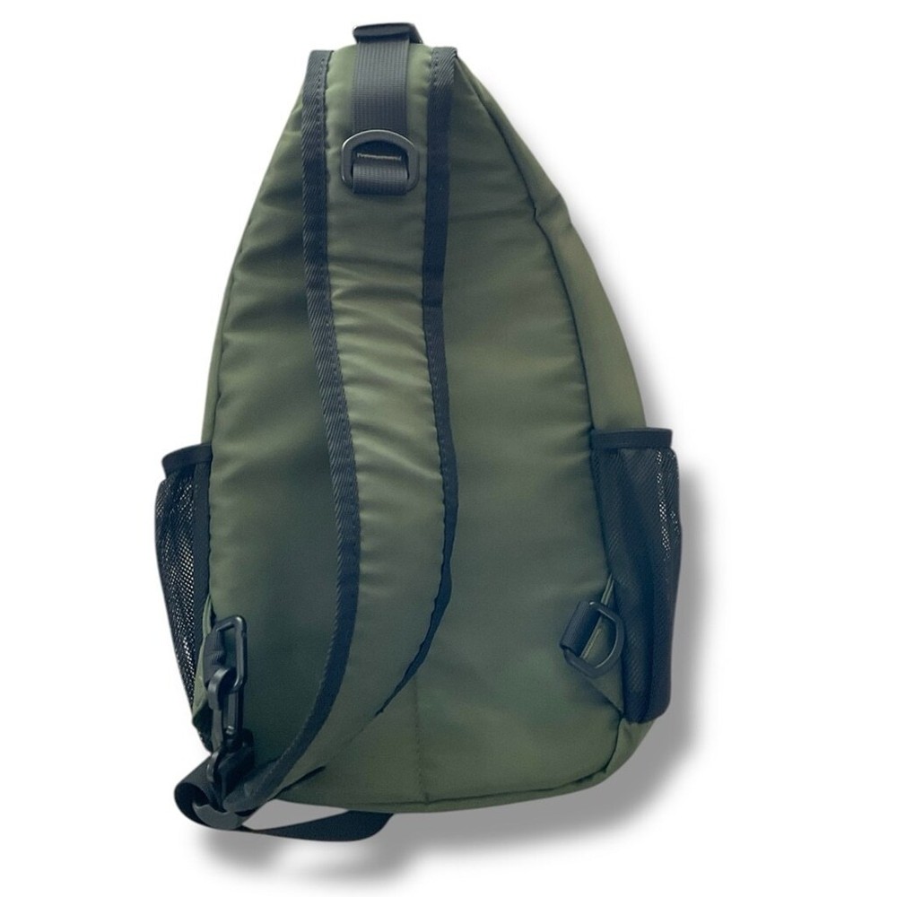 Mosiso Olive Green Multi Pocket Sling Backpack