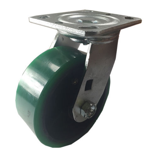 4 Heavy Duty Caster Set 4" 5" 6" Polyurethane on Cast Iron Wheels No Mark Green