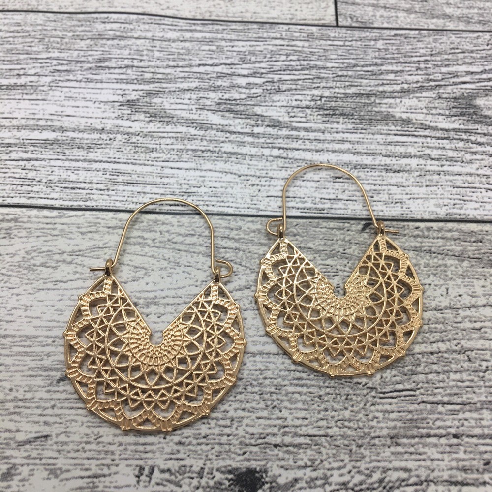 2” Bronze-tone Earring Boho Bead Set Dangle Drop Hook New Free Ship 5154
