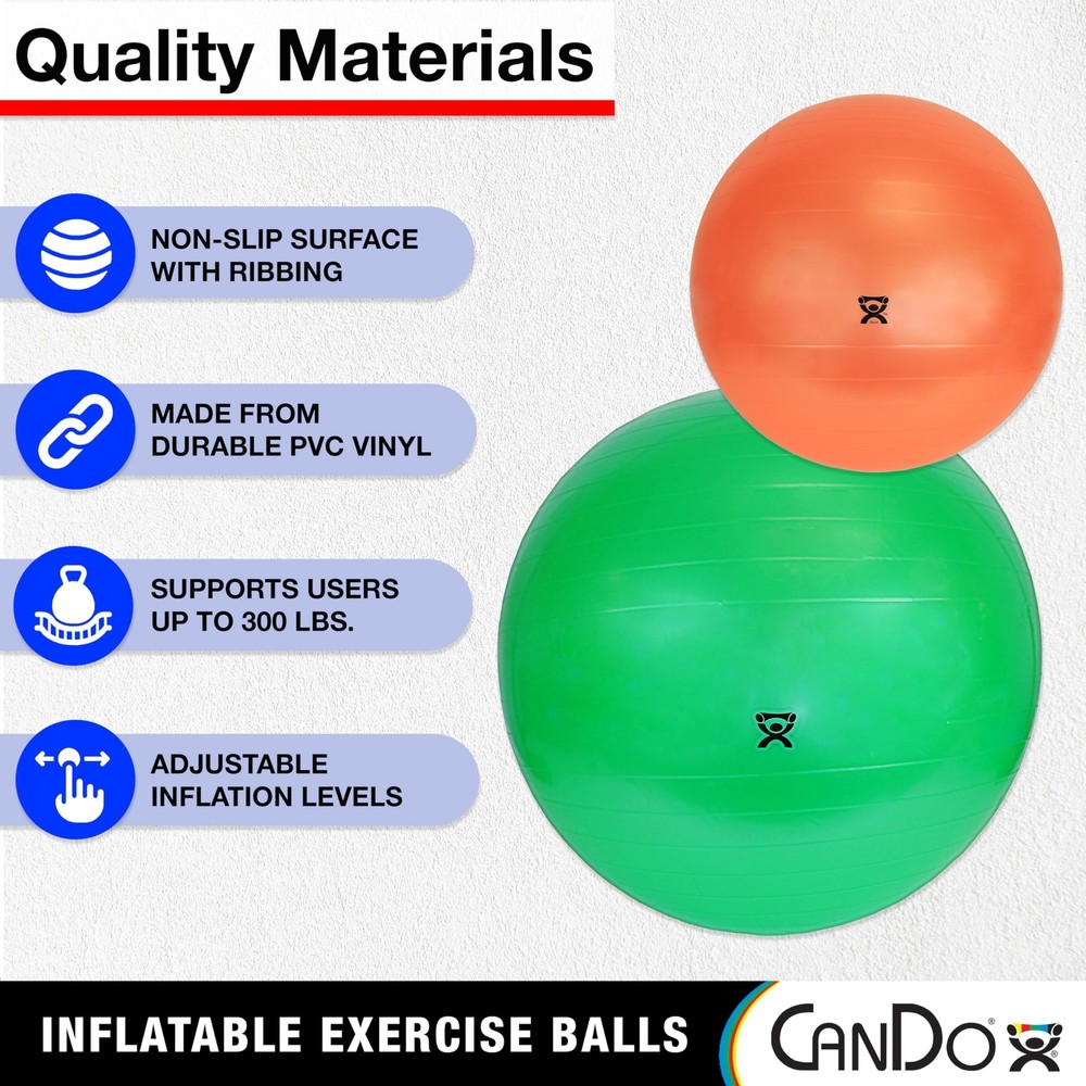 Inflatable Exercise Ball - Blue 11.8" Durable Extra Thick Non-Slip Stability ...