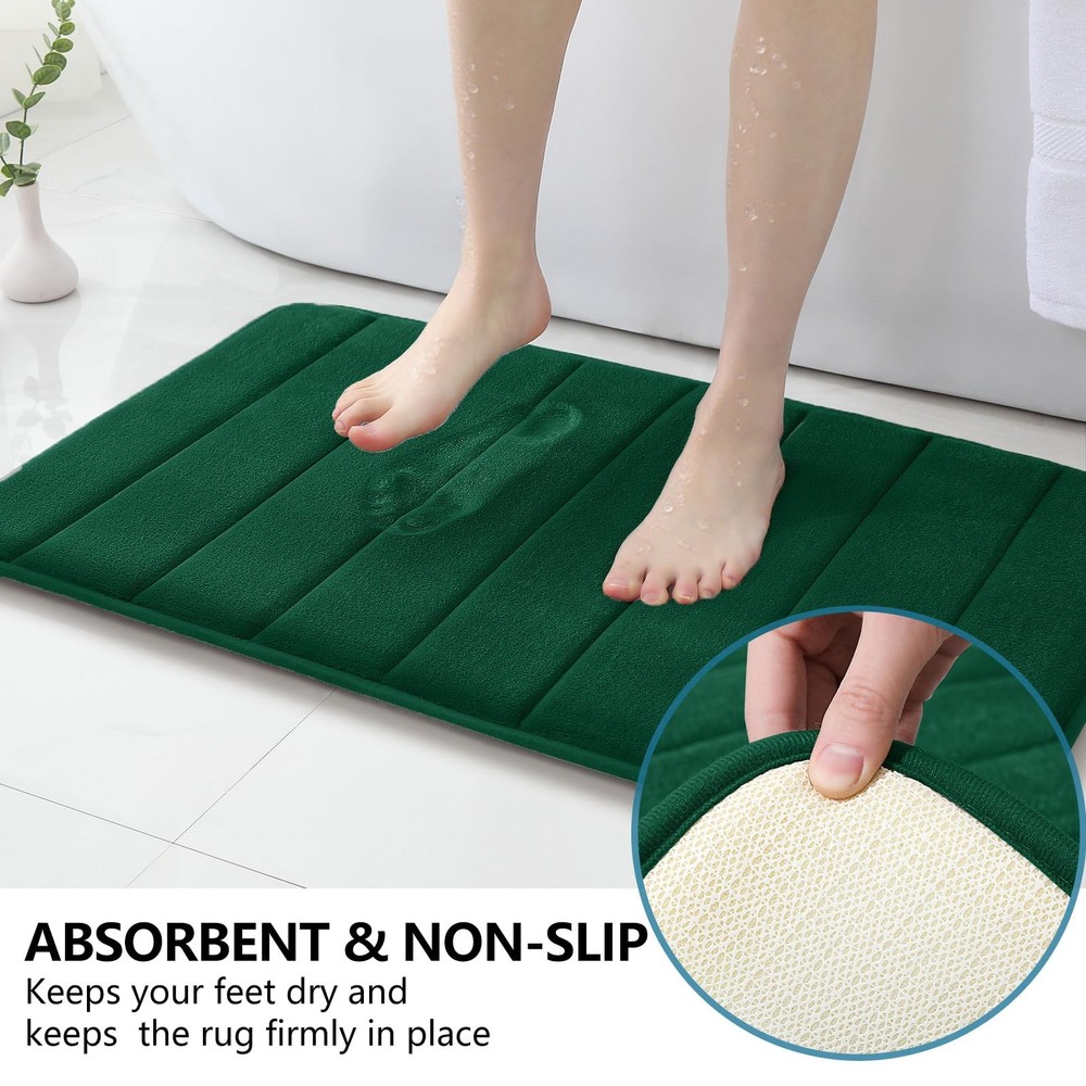 Bathroom Rugs Sets 2 Piece, Memory Foam Non Slip Extra Soft Absorbent Machine...