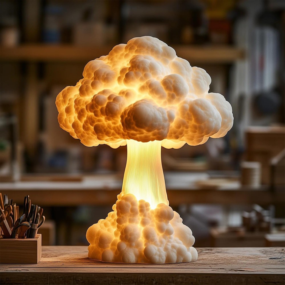 Mini Explosion 3D Mushroom Cloud Shape Night Light Atmosphere Lamp Gift