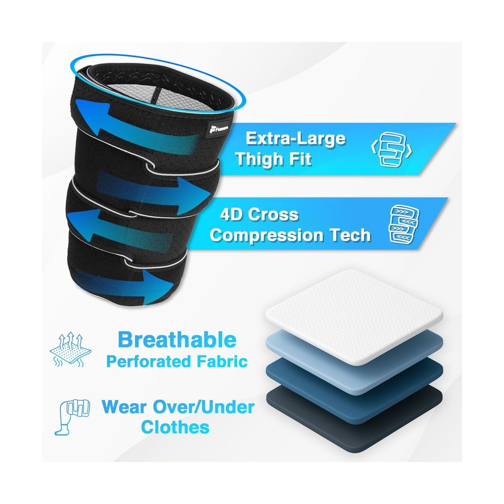 Plus Size Thigh Compression Wrap for Lymphedema & Swelling Relief, Adjustable...