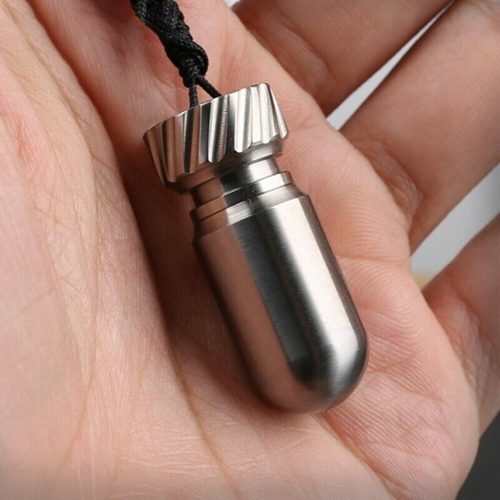 EDC Titanium Multi Tools Waterproof Mini Medicine Bottle Key Pendant Box Sets