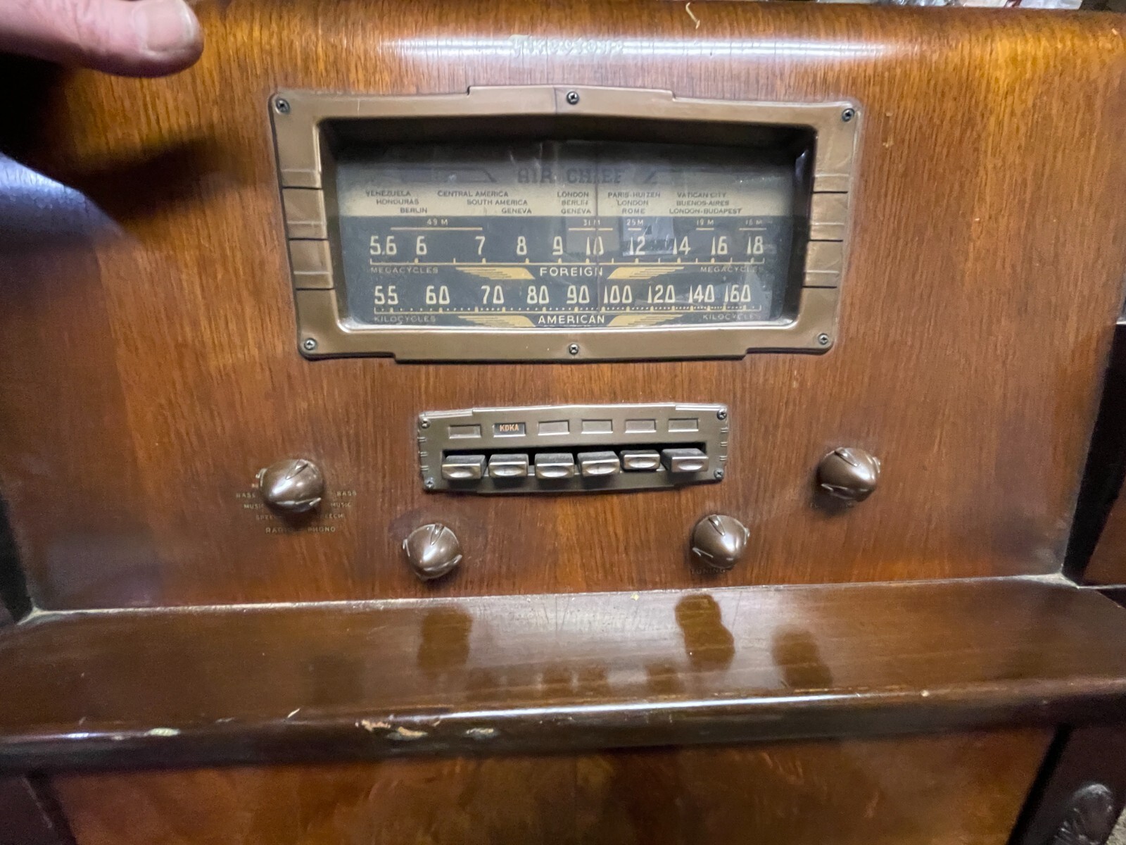 Firestone Air Chief PowerScope Radio Record Player Turn Table Superheterodyne