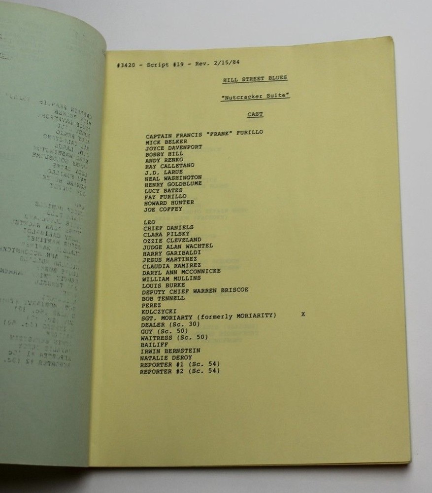 HILL STREET BLUES / Michael I. Wagner 1984 TV Show Script, Nutcracker Suite
