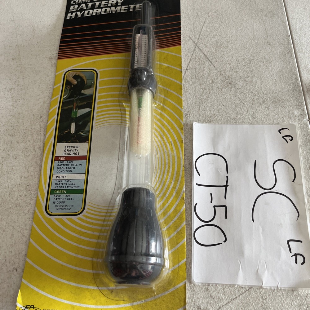 Custom Accessories 41119 6V Analog Compensating Battery Hydrometer New in Pkg.