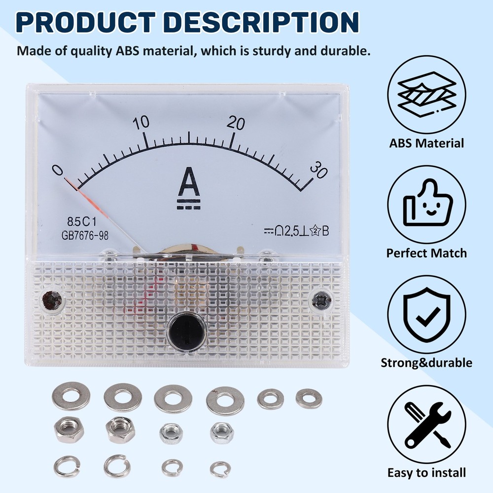 85C1-A DC Current Analog Amp Meter Switchboard Meter 30A Ampe4515