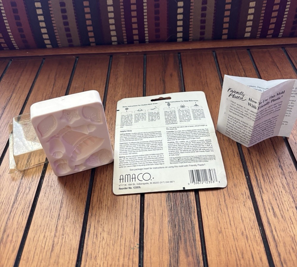 Amaco Push Molds Angel Doll Original Box Instructions Clean