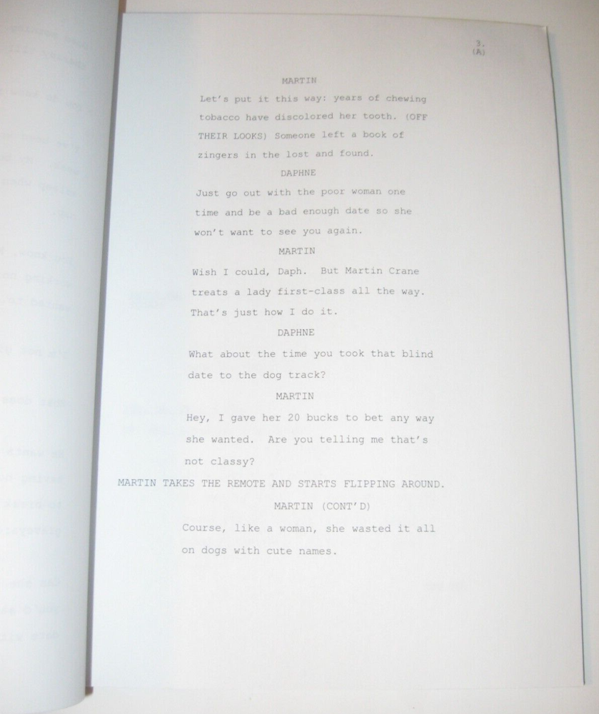 FRASIER ORIGINAL SCRIPT 2003 SEASON 10 EPISODE "THE DEVIL AND DR. PHIL"