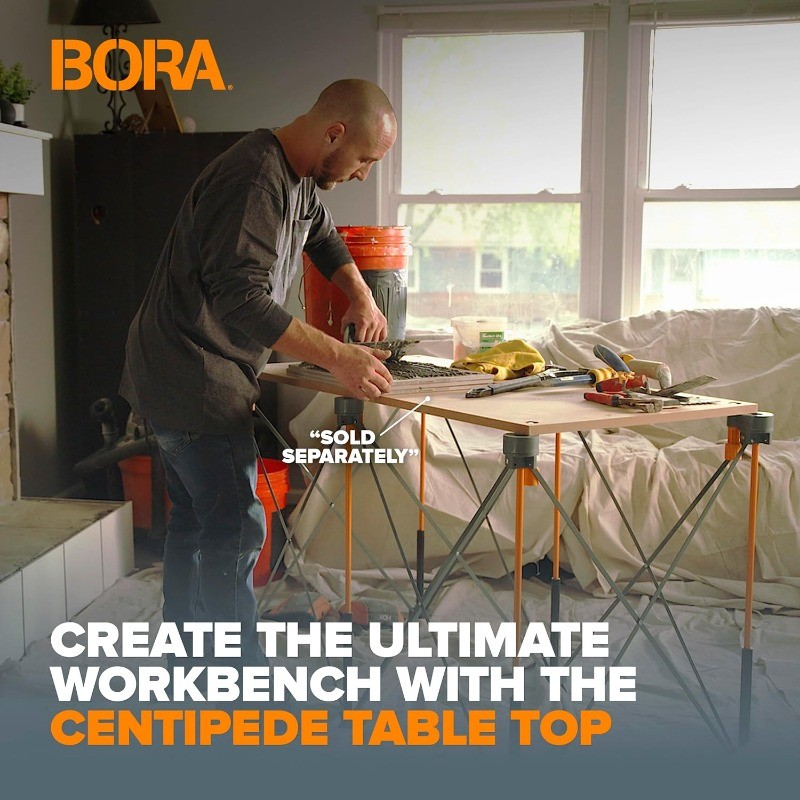 Bora Centipede 30in Folding Work Table Set No Assembly 9-Strut Collapsible Table