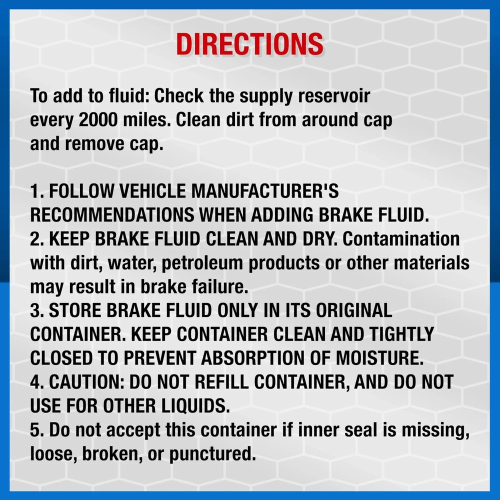 Super Tech Dot 4 Motor Vehicle Brake Fluid, 32 fl oz