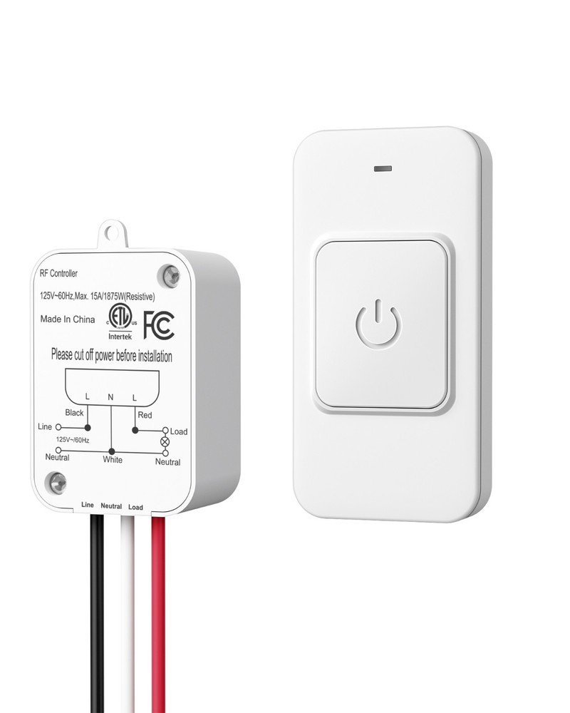 DEWENWILS Wireless Light Switch Kit No Wiring Needed 15A 100ft Range