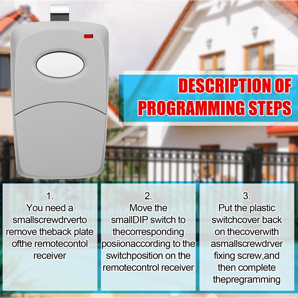 2 Pcs 1 Channel Gate Opener Remote Compatible with Multi Code 3089 308911 Lin...