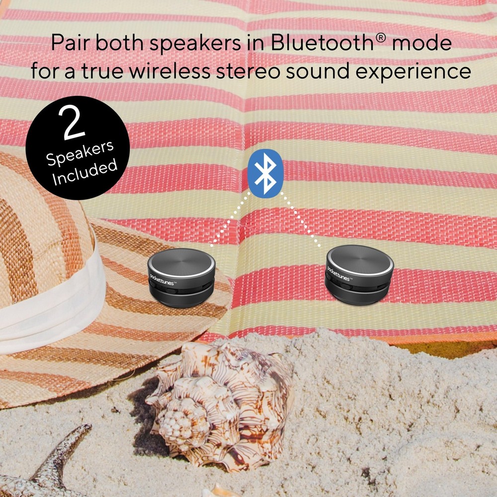 Bone‑Conduction Bluetooth Speakers – 2‑Pack Mini Wireless Speakers, Surface‑A...
