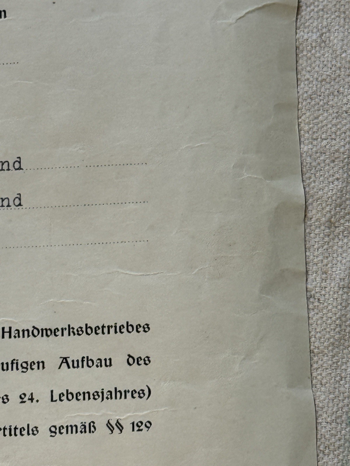 German Tailor Certificate Lot 1934–1941 Munich Meister Sewing Documents