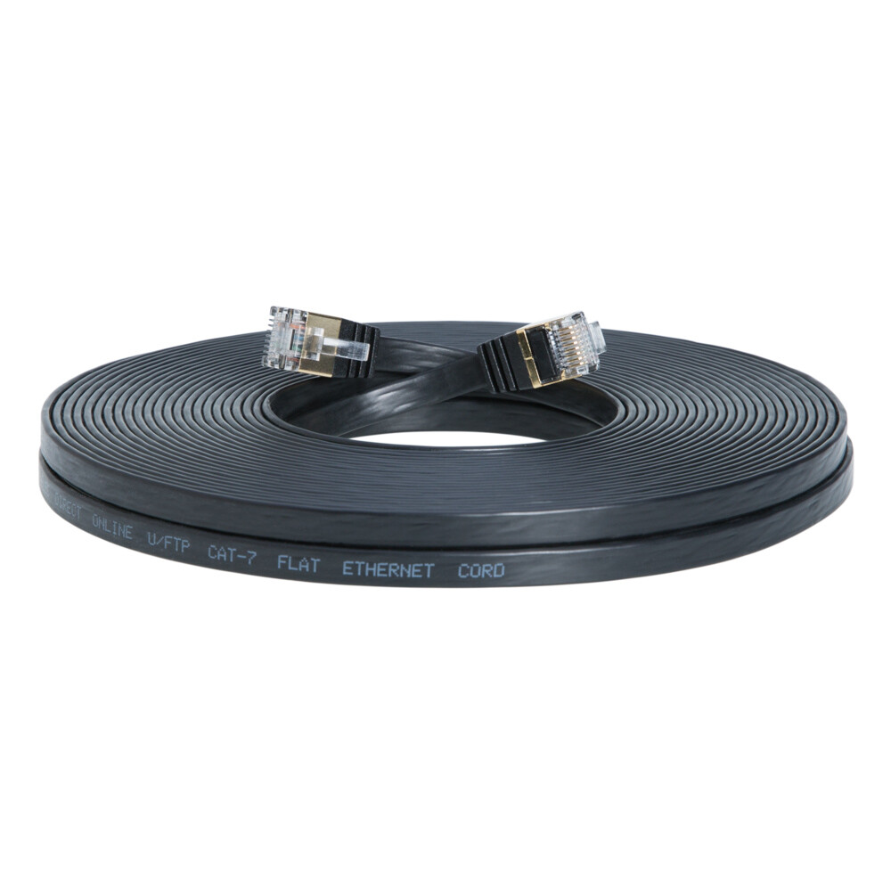 CAT7 Flat U/FTP Ethernet Patch Cable 10Gbps LAN Network Cord Multipack LOT