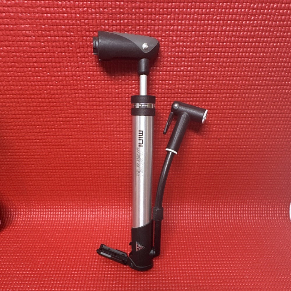 Topeak Mini Morph Compact Bicycle Pump Presta Schrader Silver Black Missing Tip