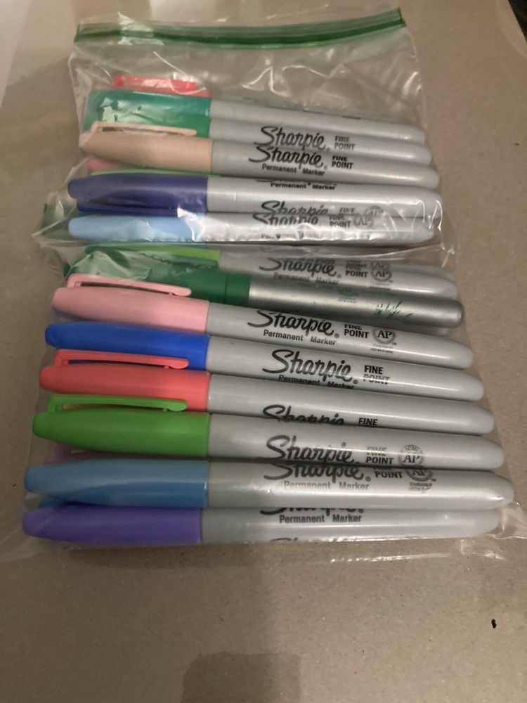Pre-owned Sharpie Permanent Markers Fine Point 33 Count Assorted Color Pastel