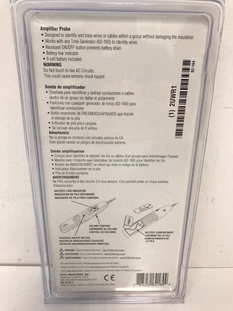 IDEAL 62-164 AMPLIFIER PROBE NEW