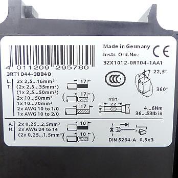 Siemens Contactor 3RT1044-3BB40 3RT1044-3BB40