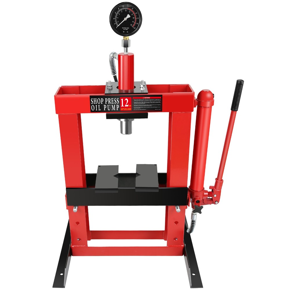 12THydraulic Benchtop Press Adjustable Manual Press H-Frame Benchtop