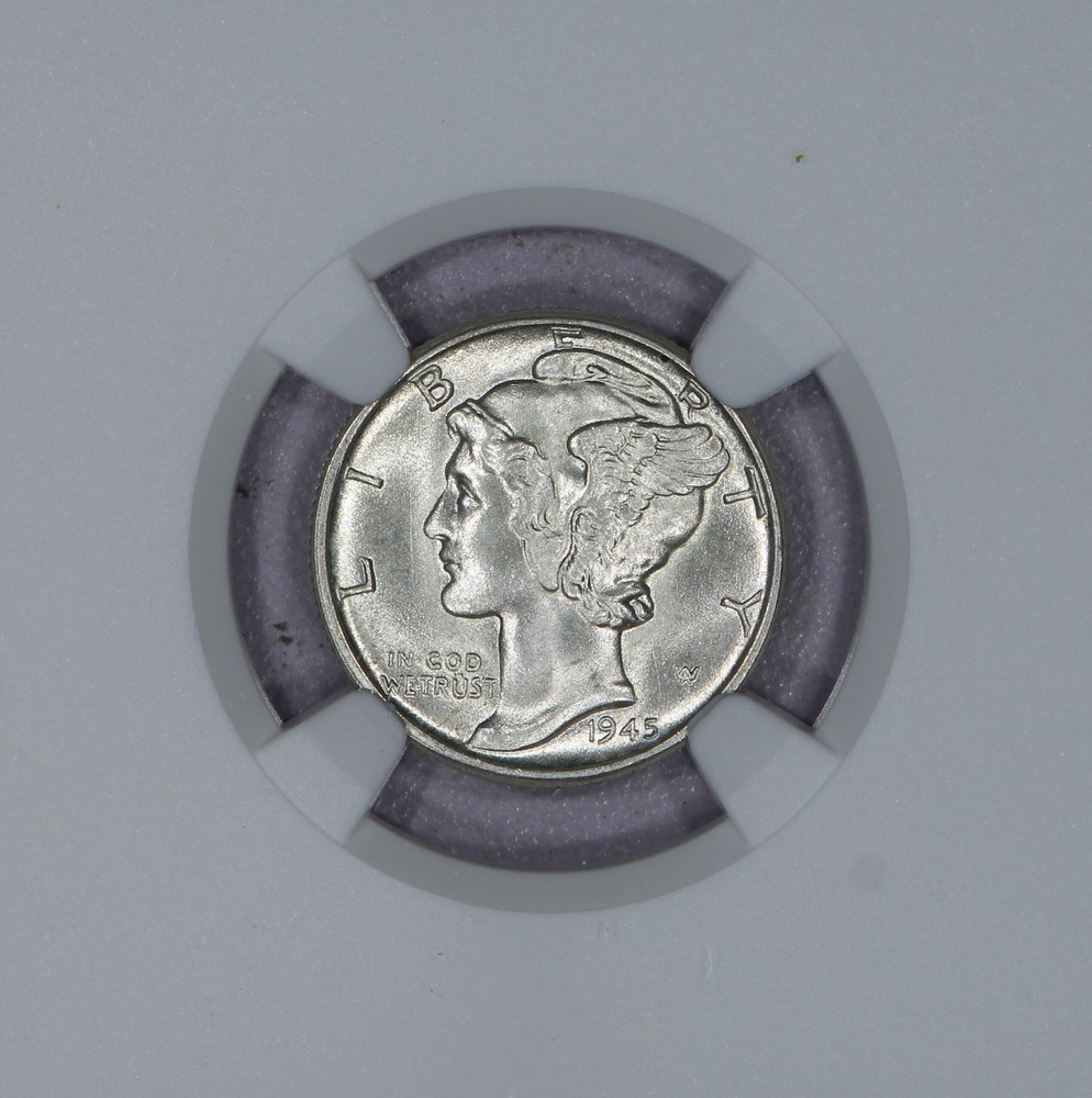 1945 Mercury Dime 10c NGC MS65