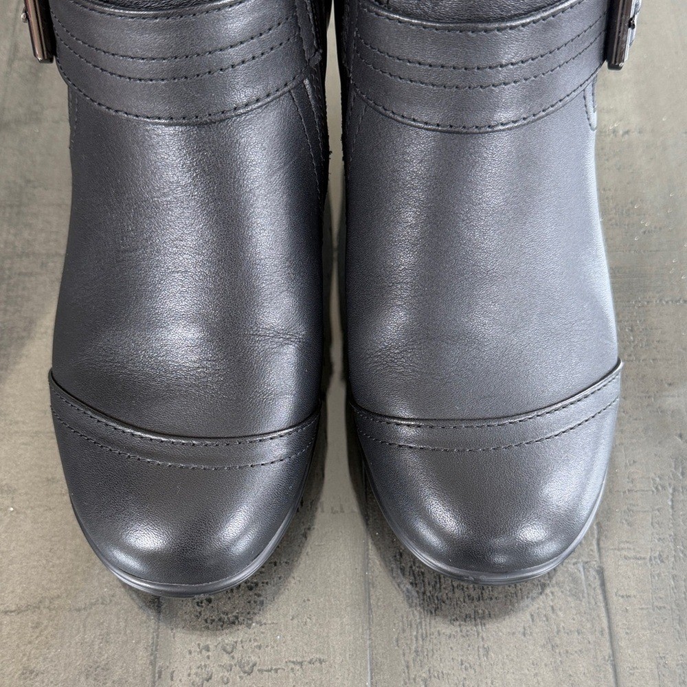 Orthofeet Bioheels women's black leather ankle boots 6 wide