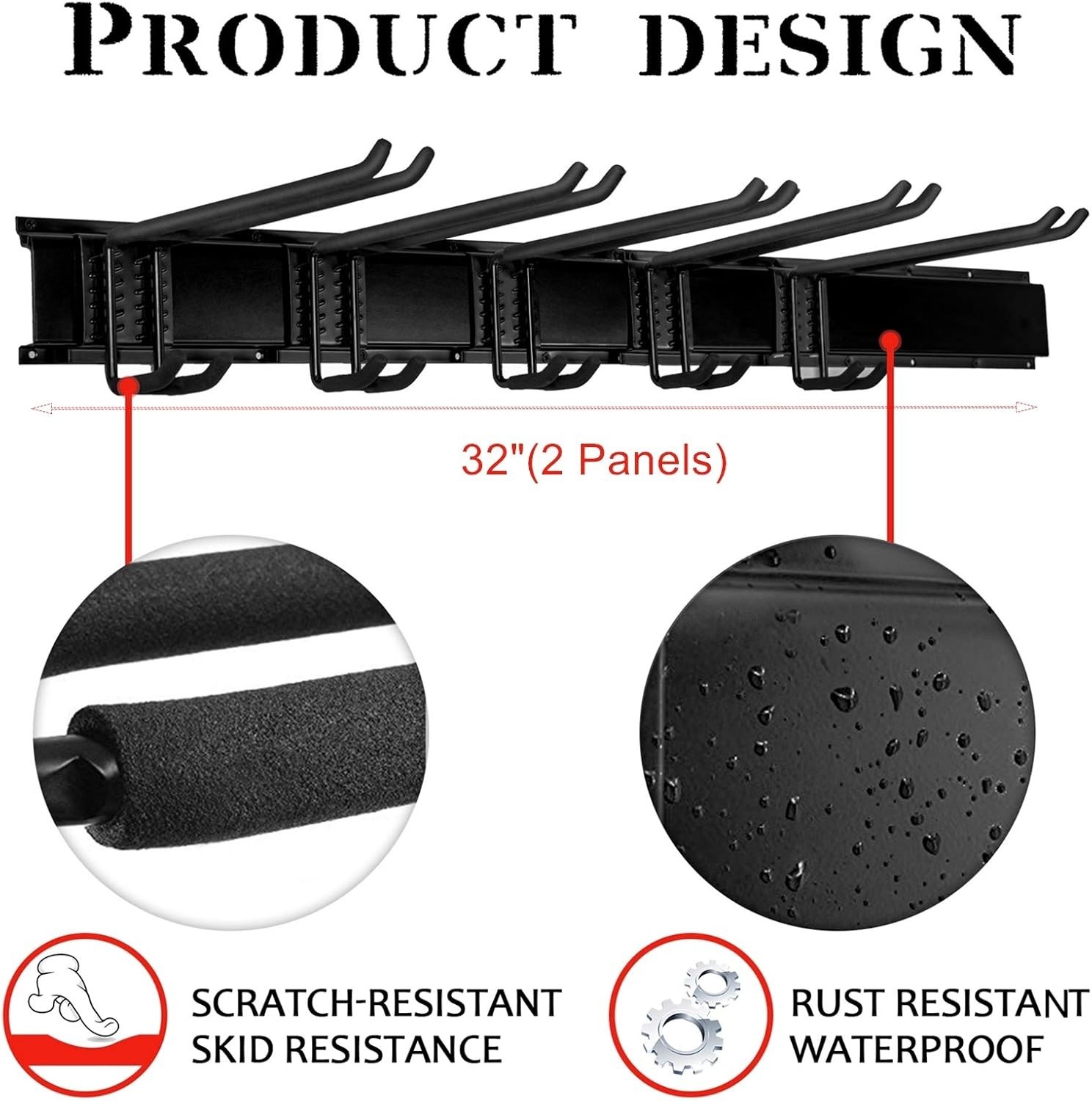 Garage Storage Organization System Ski Wall Rack Up to 10 Pairs Holds Up to 300