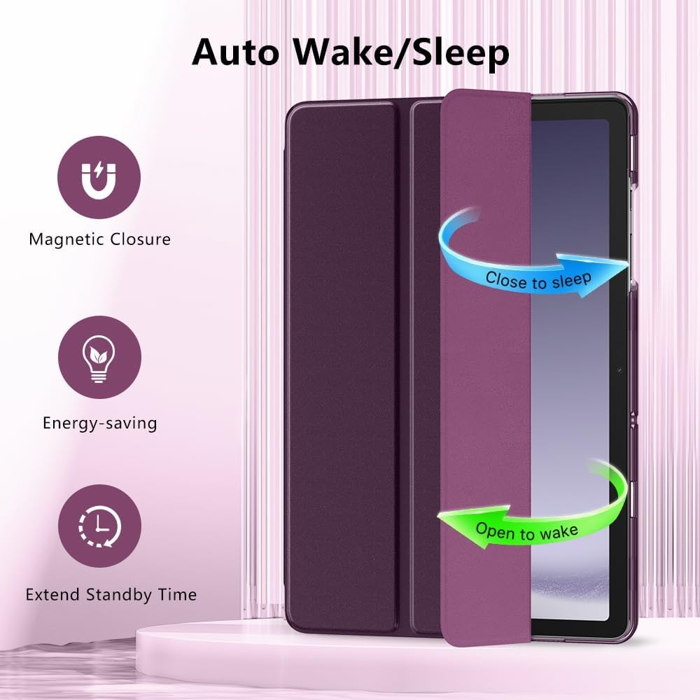 Translucent Back Shell Case for 2023 Galaxy Tab A9 Plus 11 Inch, Slim Stand