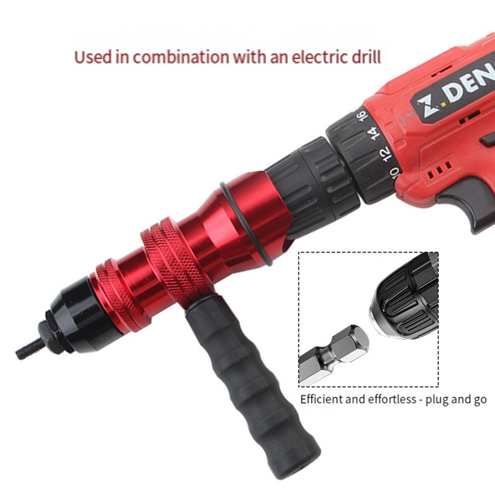 Manual Riveting Adapter Rivet Nut Gun for Electric Drill Insert Rivet Nut Tool