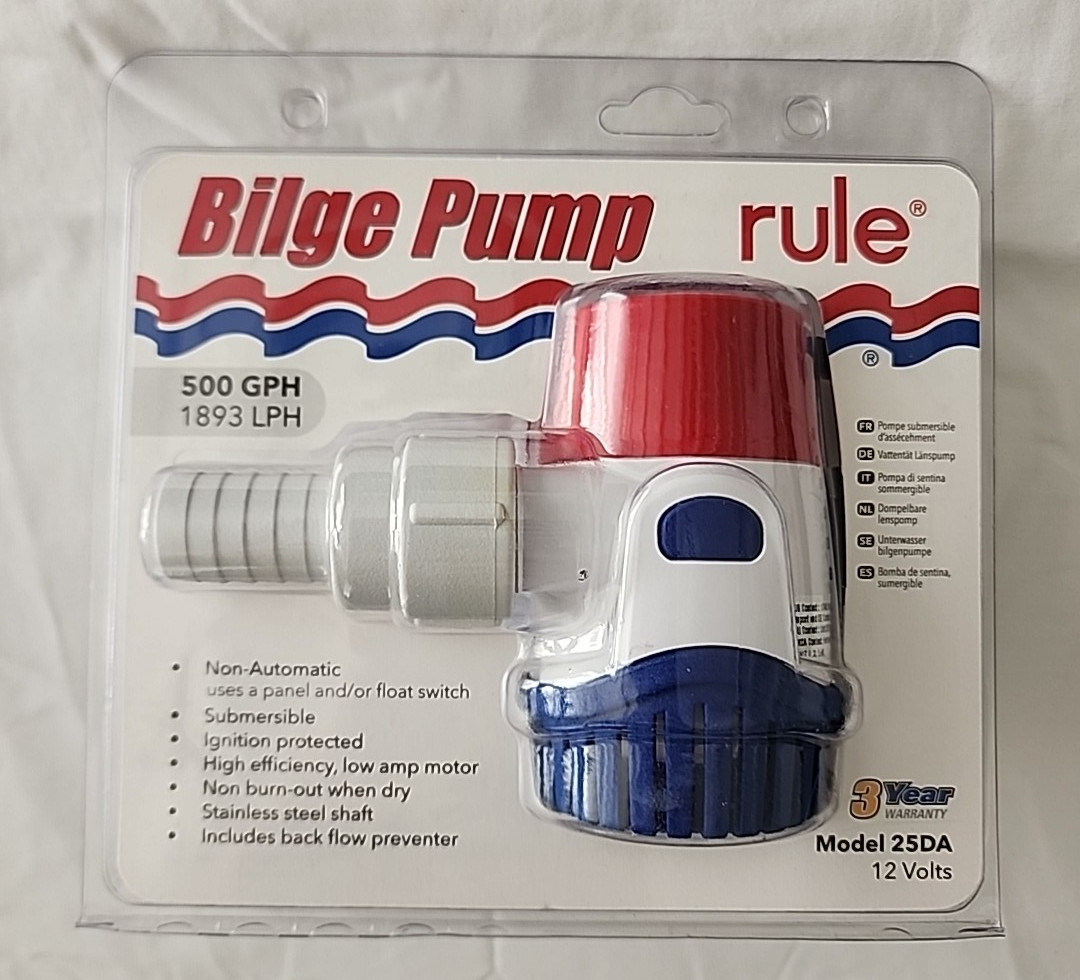 Rule 500 GPH Bilge Pump 12V 25DA