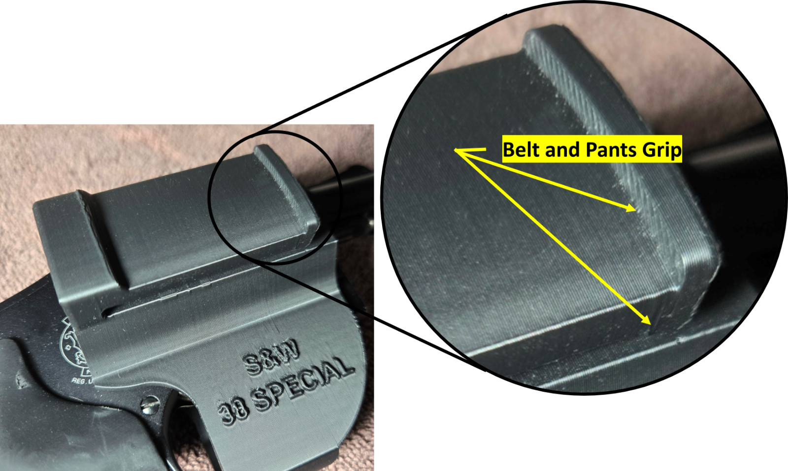 S&W 38 Special Airweight 442 642 Revolver Holster IWB In Waistband Conceal Carry