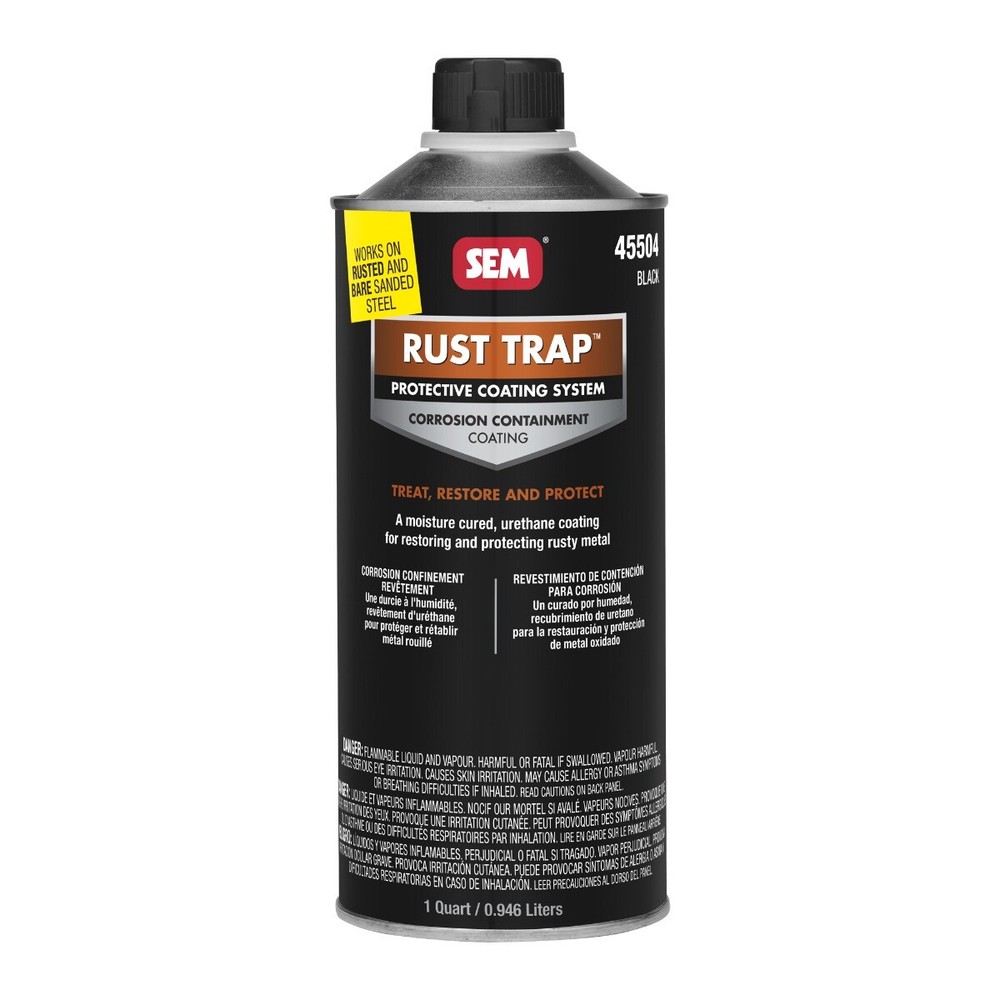 SEM 45504 Black Rust Trap Protective Restoration Urethane Coating (Quart)