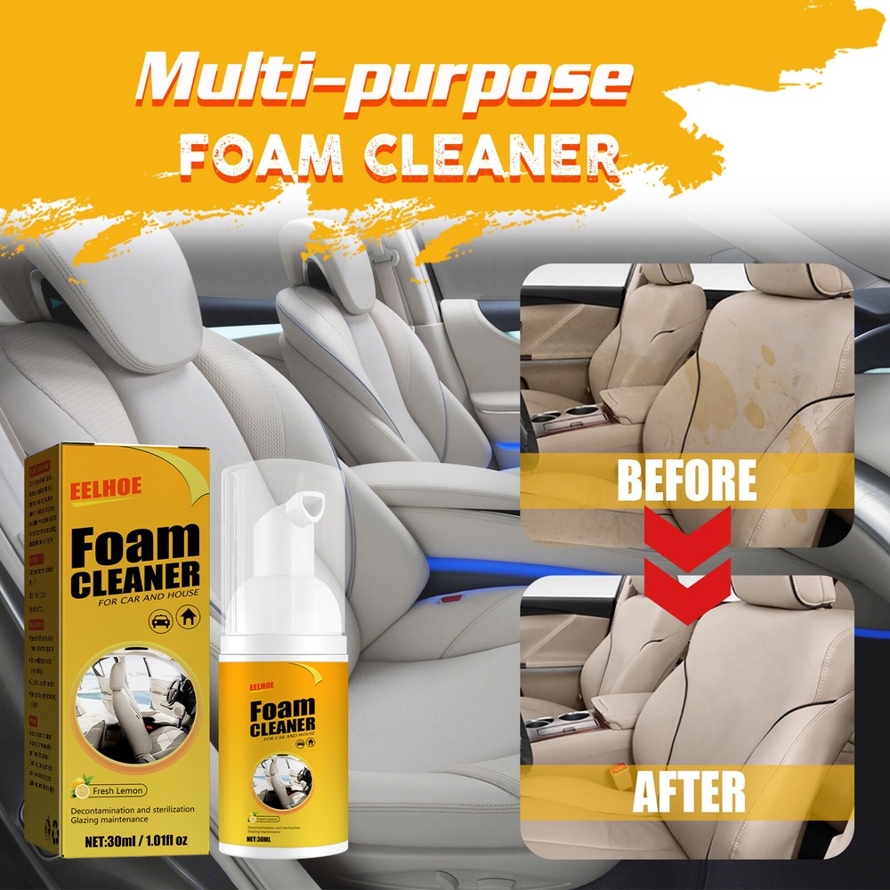 Multi-Purpose Foam Cleaner for Car Interior & Leather Quick Deep Cleaning