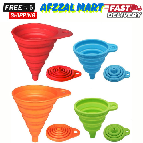 Kitchen Funnel Set 4 Pack Small and Large Kitchen Gadgets Accessories Foldable