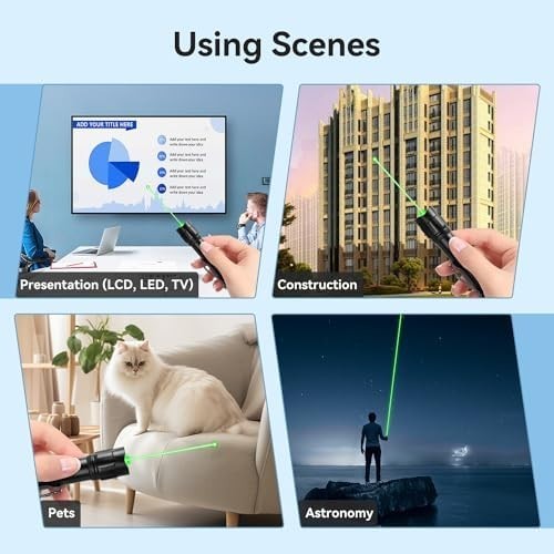 Rechargeable Green Laser Pointer, Long Range Laser Pointer Pen High Power