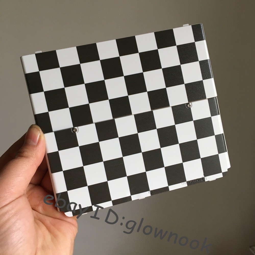 New 3DS Replacement Housing Shell - Black & White Checkered Pattern cover Rare!