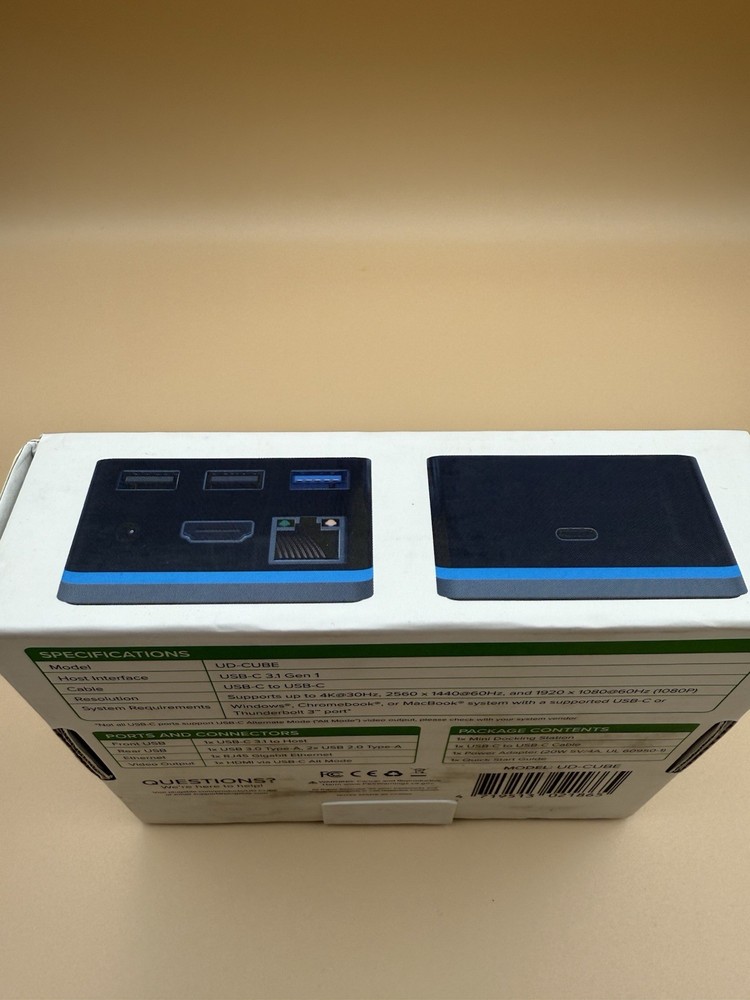 PLUGABLE TECHNOLOGIES UD-CUBE PLUGABLE UD-CUBE USB C MINI DOCKING STATION