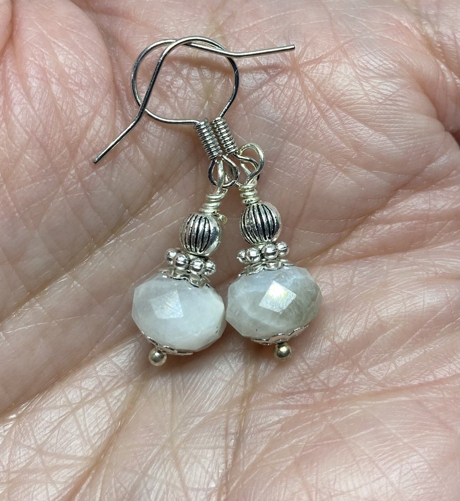 Blue Moonstone Genuine Stone Handmade Earrings