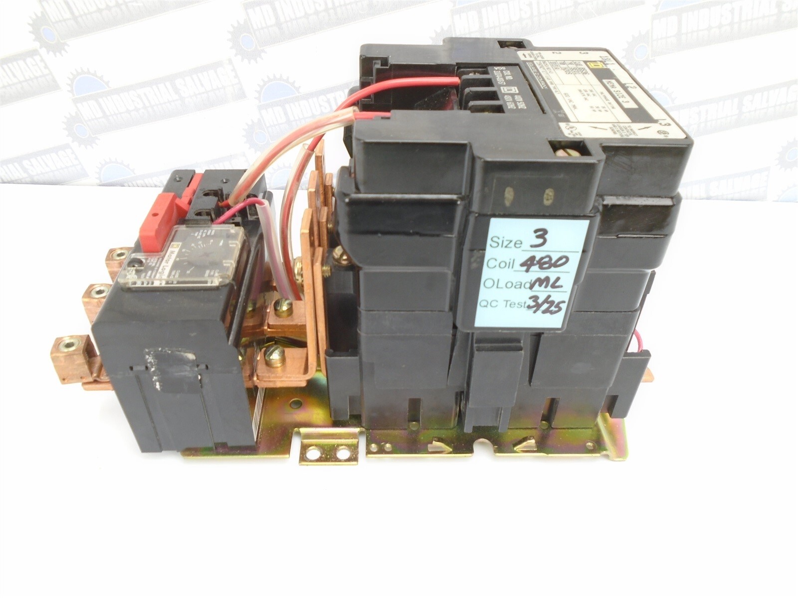 SQUARE-D 8536SEO1H20S SZ 3 MOTOR STARTER LOGIC 25-50HP Coil 480V 90A 600V TESTED