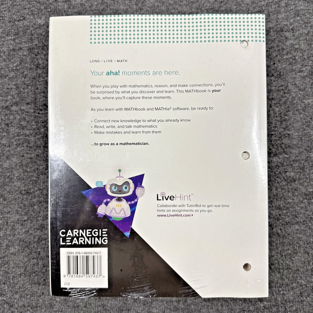 Carnegie Learning Algebra 1 Vol 1 and 2 Student Edition High School Math